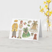 Irish Girl St. Patrick's Day Paper Doll Kaart (Gele Bloem)