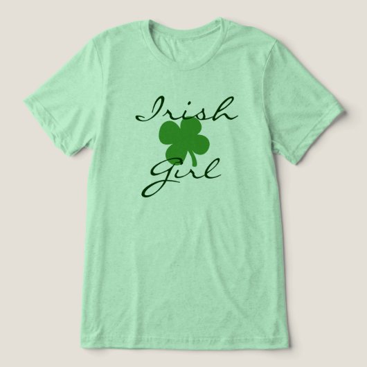 Irish Girl Women's St. Patrick's Day Tri-Blend Shirt (Design voorkant)
