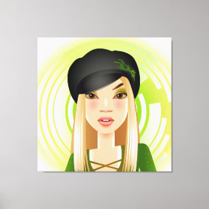 Irish Girl Wrapped Canvas Afdruk