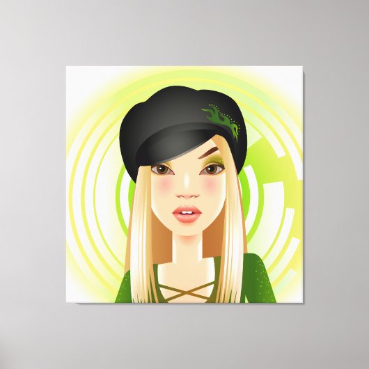 Irish Girl Wrapped Canvas Afdruk (Voorkant)