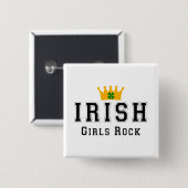 Irish Girls Rock Vierkante Button 5,1 Cm (Voorkant /achterkant)