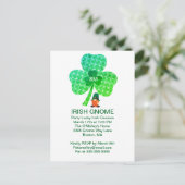 Irish Gnome Monogram Shamrock St Patricks Briefkaart (Staand voorkant)