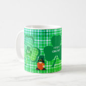 Irish Gnome Monogram Shamrock St Patricks Koffiemok (Voorkant links)