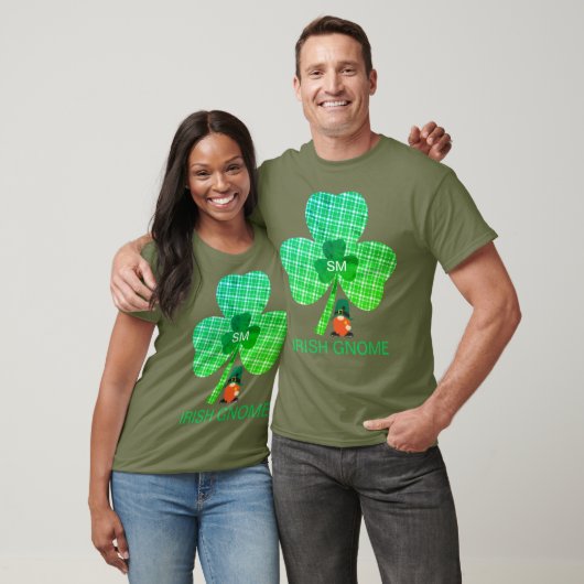 Irish Gnome Monogram Shamrock St Patricks Unisex T-shirt (Unisex)
