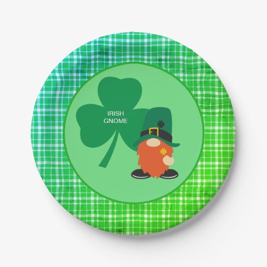 Irish Gnome Shamrock St Patrick's Papieren Bordje (Voorkant)