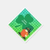 Irish Gnome Shamrock St Patricks Standard Cocktail Servet (Hoek)