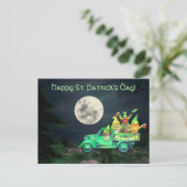 Irish Gnomes and Full Moon St. Patrick's Day Briefkaart (Staand voorkant)