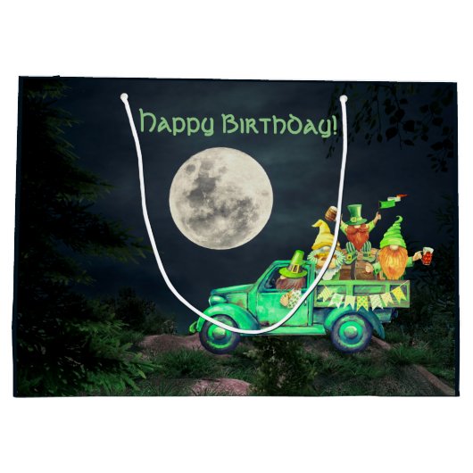 Irish Gnomes en Full Moon Happy Birthday Groot Cadeauzakje (Achterkant)