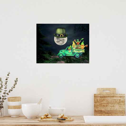 Irish Gnomes en Full Moon Shenanigans Poster (Keuken)