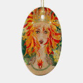 Irish Goddess Eire Fiery Redhead Ginger Fire Queen Keramisch Ornament (Rechts)