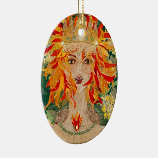 Irish Goddess Eire Fiery Redhead Ginger Fire Queen Keramisch Ornament (Rechts)