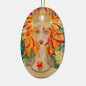 Irish Goddess Eire Fiery Redhead Ginger Fire Queen Keramisch Ornament (Links)