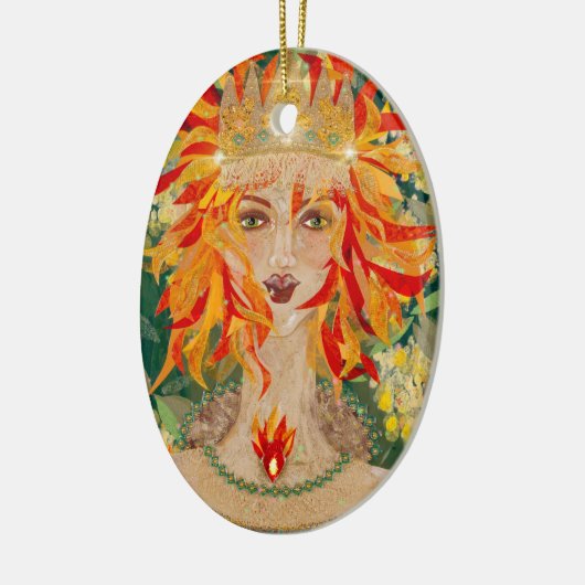 Irish Goddess Eire Fiery Redhead Ginger Fire Queen Keramisch Ornament (Links)