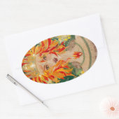 Irish Goddess Eire Fiery Redhead Ginger Fire Queen Ovale Sticker (Envelop)