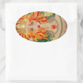 Irish Goddess Eire Fiery Redhead Ginger Fire Queen Ovale Sticker (Tas)