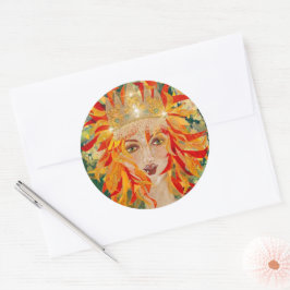 Irish Goddess Eire Fiery Redhead Ginger Fire Queen Ronde Sticker