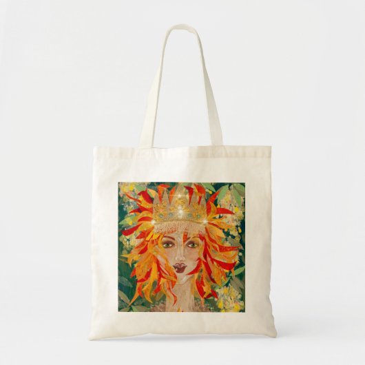 Irish Goddess Eire Fiery Redhead Ginger Fire Queen Tote Bag (Voorkant)