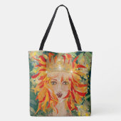 Irish Goddess Eire Fiery Redhead Ginger Fire Queen Tote Bag (Achterkant)