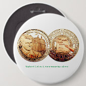 Irish Gold Coin for Badge Ronde Button 6,0 Cm (Voorkant /achterkant)