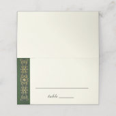 Irish Gold Dark Green Creative Artwork Wedding Plaatskaartje (Buitenkant ongevouwen)