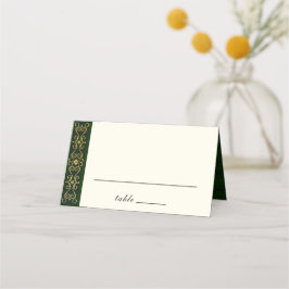 Irish Gold Dark Green Creative Artwork Wedding Plaatskaartje