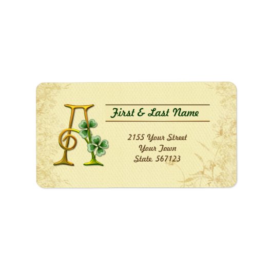 Irish Gold Monogram A-label Etiket (Voorkant)