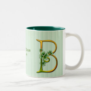 Irish Gold Monogram B Tweekleurige Koffiemok