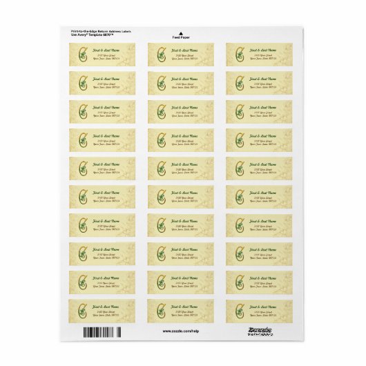 Irish Gold Monogram C-label Etiket (Full Sheet)