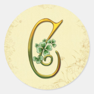 Irish Gold Monogram C Ronde Sticker