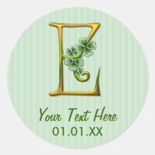 Irish Gold Monogram E Ronde Sticker