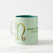 Irish Gold Monogram M Tweekleurige Koffiemok (Voorkant links)