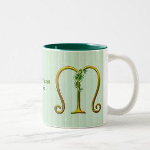 Irish Gold Monogram M Tweekleurige Koffiemok