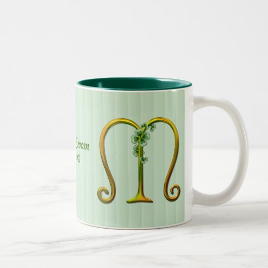 Irish Gold Monogram M Tweekleurige Koffiemok (Rechts)