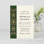 Irish Gold Shamrocks op Green Christelijk Wedding Kaart (Staand voorkant)