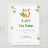 Irish Golden Harp Neutral Baby shower Invitation Kaart (Voorkant)