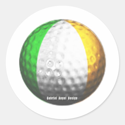 Irish Golf Ronde Sticker (Voorkant)