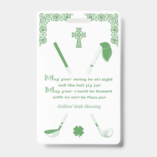 Irish Golfers' Blessing Kaart Badge (Voorzijde)