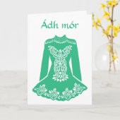 Irish Good Luck Adh Mor Dancers Dress Kaart (Gele Bloem)