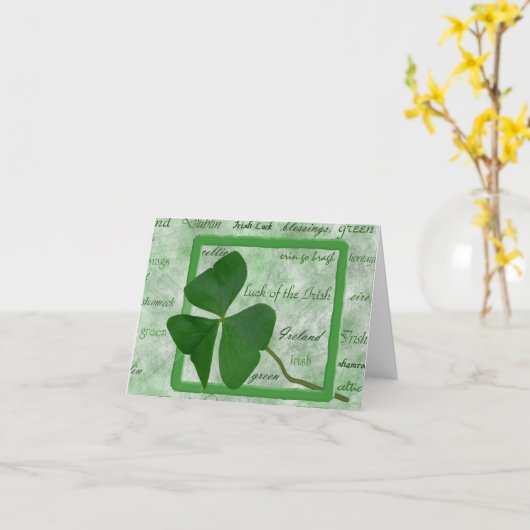 Irish Good Luck Kaart (Gele Bloem)