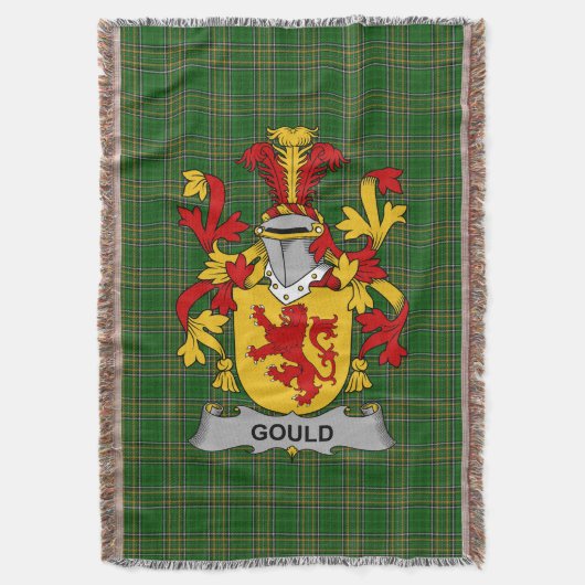 Irish Gould Coat of Arms Family Crest Ireland Deken (Voorkant Verticaal)