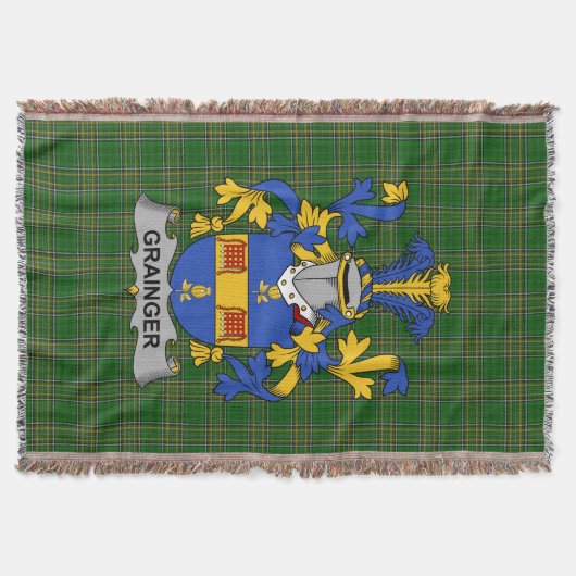 Irish Grainger Wapen Family Crest Ierland Deken (Voorkant)