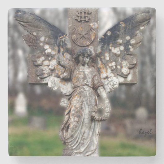 Irish Graveyard Angel, Dingle, Kerry Ierland Stenen Onderzetter (Voorkant)