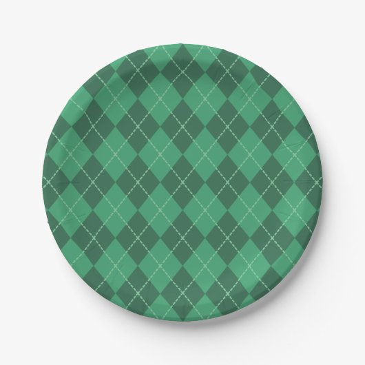 Irish Green Argyle Paper Borden Papieren Bordje (Voorkant)
