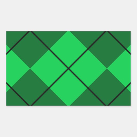 Irish Green Argyle Rechthoekige Sticker (Voorkant)