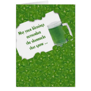 Irish Green Beer in shamrocks