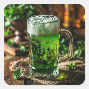Irish Green Beer Vierkante Sticker