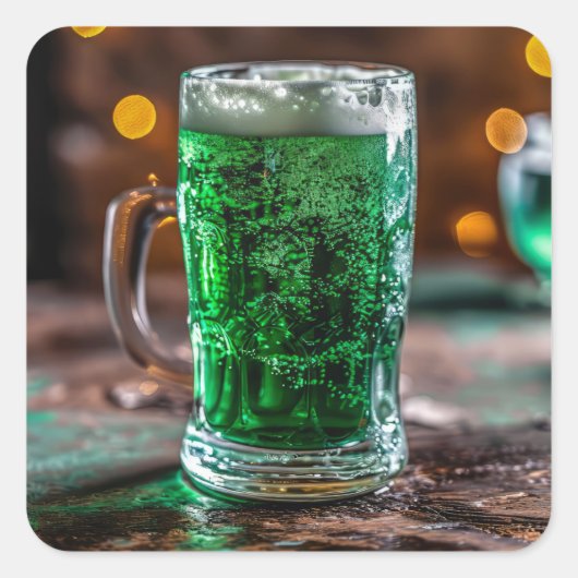 Irish Green Beer Vierkante Sticker (Voorkant)