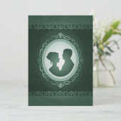 Irish Green Cameo Wedding Invitations Kaart (Staand voorkant)