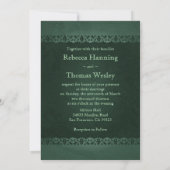 Irish Green Cameo Wedding Invitations Kaart (Achterkant)