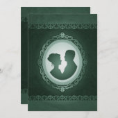 Irish Green Cameo Wedding Invitations Kaart (Voorkant / Achterkant)